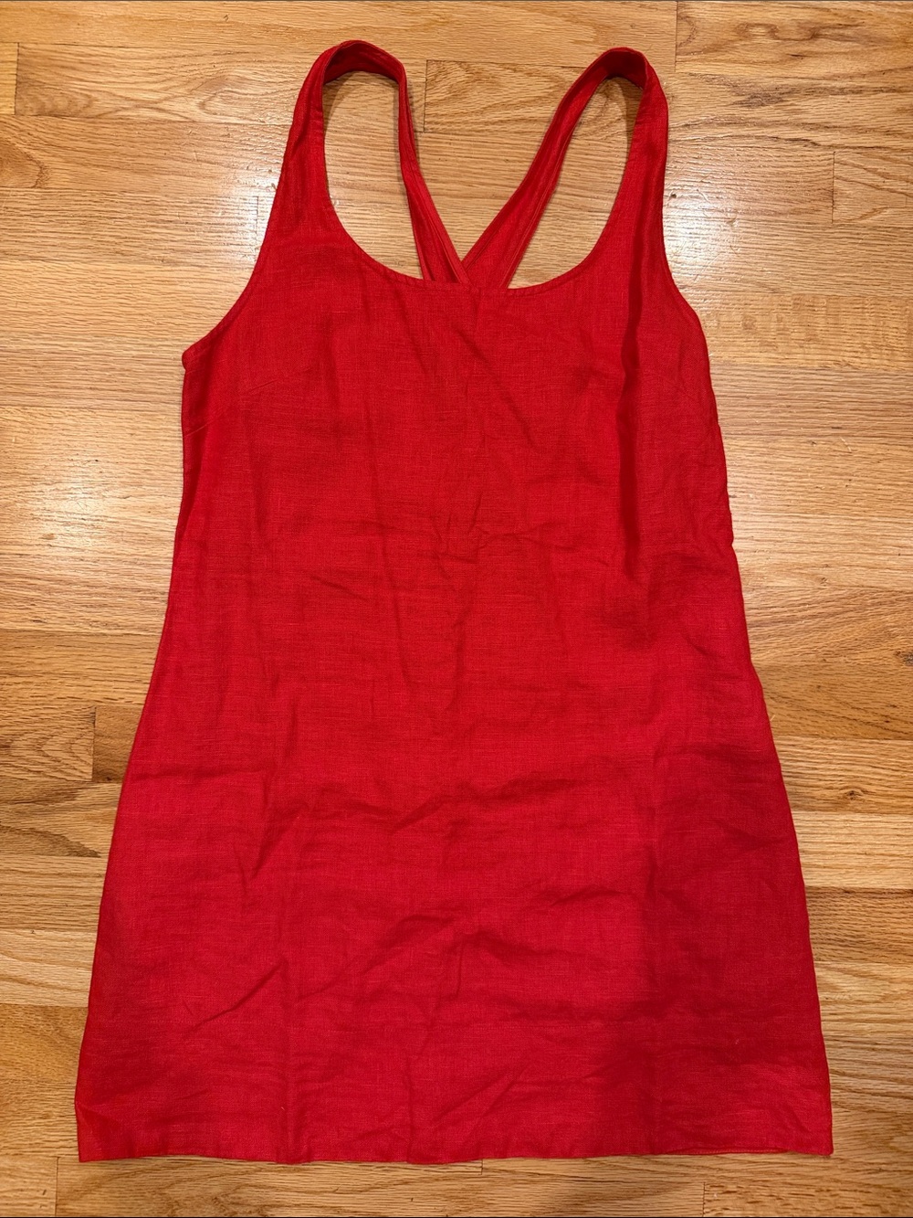 Madewell Red Racerback Tank Linen Dress